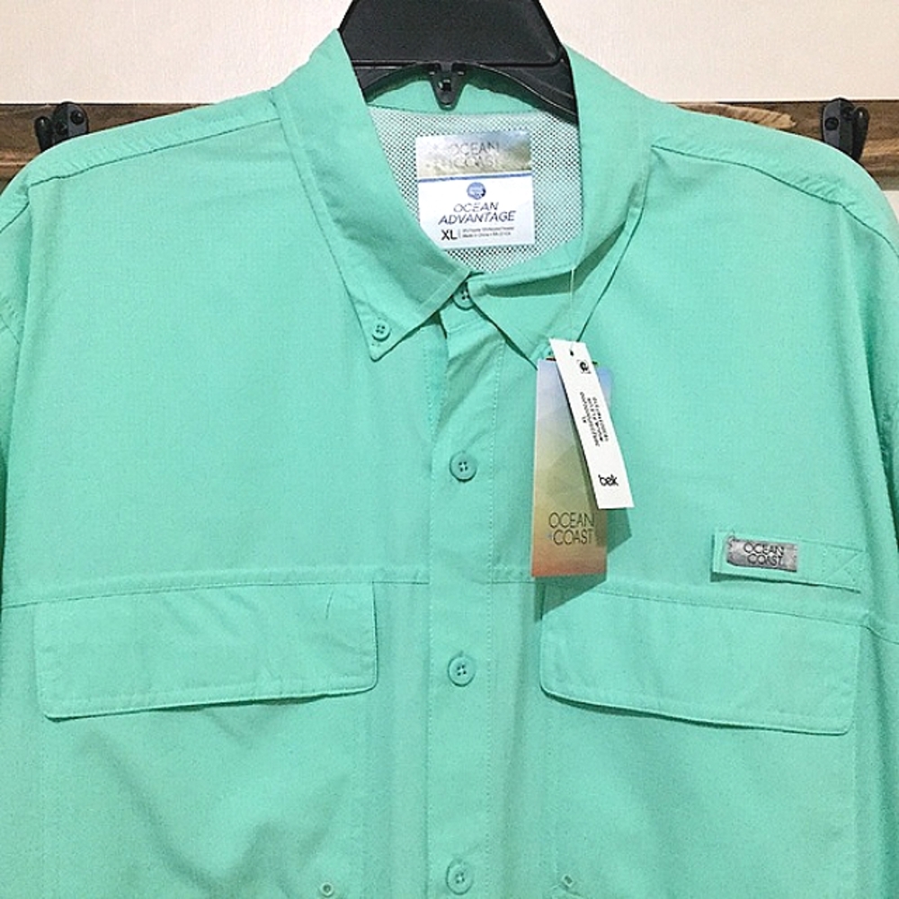NWT Ocean Coast Advantage Aqua Fleur Shirt (XL) - Picture 3 of 10